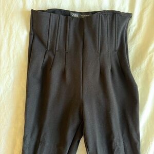 Zara Black Tailored Waistband Pants